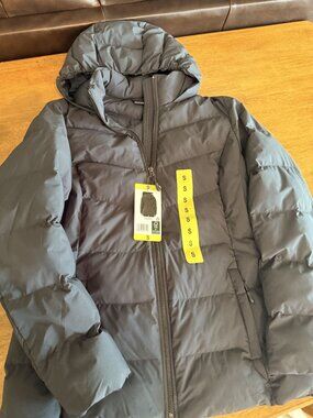 32 Degrees Womens Packable Hooded Puffer Jacket Small Blue Lightweight Warm